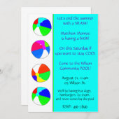 Blue Pool Party Einladung (Vorne/Hinten)