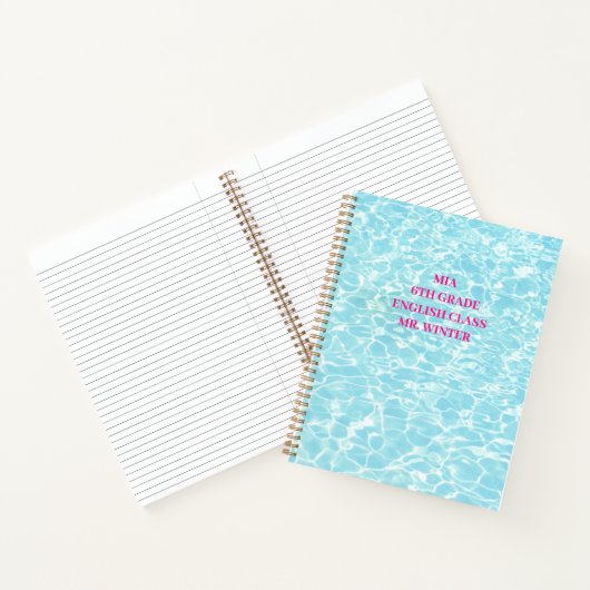 Blue Pool School Klassenzimmer Notebook Notizblock (Innenseite)