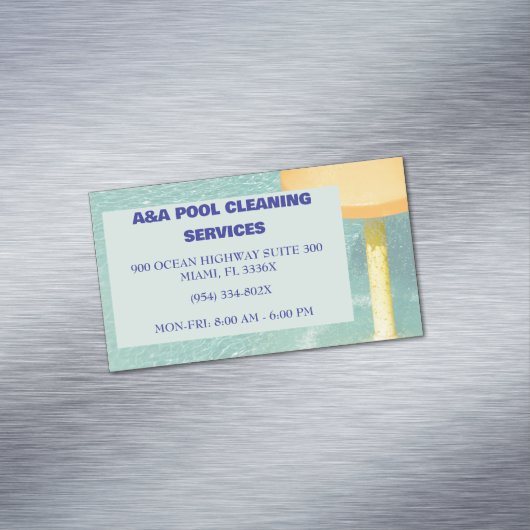 Blue Pool-Wartung Magnetische Visitenkarte (Beispiel)