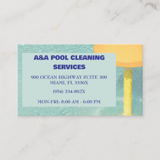 Blue Pool-Wartung Visitenkarte (Vorderseite)