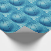 Blue Pop Art Basketball Geschenkpapier (Ecke)