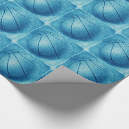 Blue Pop Art Basketball Geschenkpapier (Ecke)