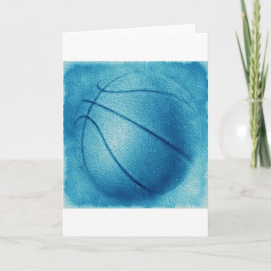 Blue Pop Art Basketball Karte (Vorderseite)