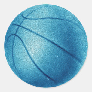 Blue Pop Art Basketball Runder Aufkleber