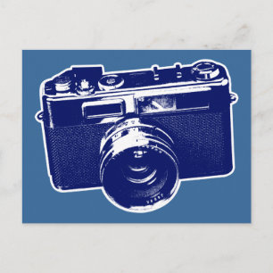 Blue Pop Art Camera Postkarte