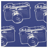 Blue Pop Art Camera Stoff (Nahaufnahme)