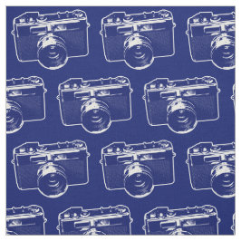 Blue Pop Art Camera Stoff