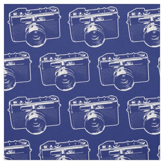 Blue Pop Art Camera Stoff (Muster)