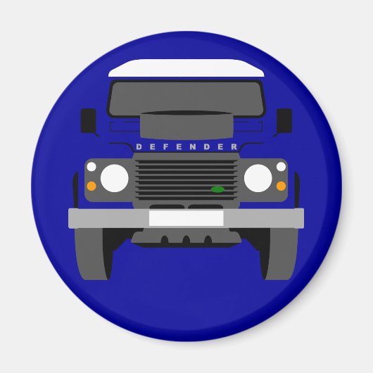 Blue Pop art Classic Land Rover Defender Magnet (Vorne)