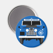Blue Pop art Classic MK2 RAC Land Rover Magnet (Vorderseite/Rückseite)