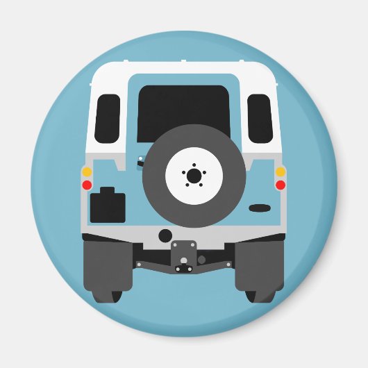 Blue Pop art Classic MK3 Land Rover Magnet (Vorne)