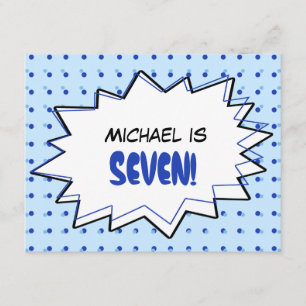 Blue Pop Art Geburtstagsparty Einladung