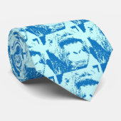 Blue Pop Art Gorilla Krawatte (Gerollt)