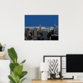 Blue Pop Art New York City Abend Poster Print (Heimbüro)