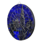 Blue Pop Art New York City Dartscheibe (Vorderseite rechts)