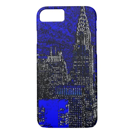 Blue Pop Art New York City iPhone 7 Fall Case-Mate iPhone Hülle (Rückseite)