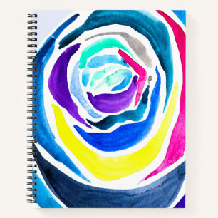 Blue Pop Art Rose Aquarell Notizblock