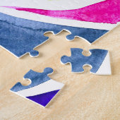 Blue Pop Art Rose Aquarell Puzzle (Seite)