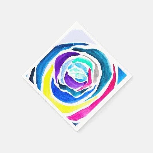 Blue Pop Art Rose Aquarell Serviette (Ecke)