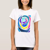 Blue Pop Art Rose Aquarell T-Shirt (Vorderseite)