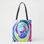 Blue Pop Art Rose Aquarell Tasche (Vorderseite)