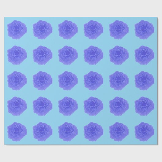 Blue Pop Art Rose Geschenkpapier (Flach)