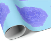 Blue Pop Art Rose Geschenkpapier (Rolleneckpunkt)