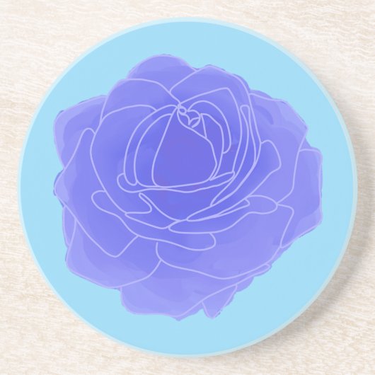 Blue Pop Art Rose Getränkeuntersetzer (Vorne)