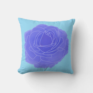 Blue Pop Art Rose Kissen
