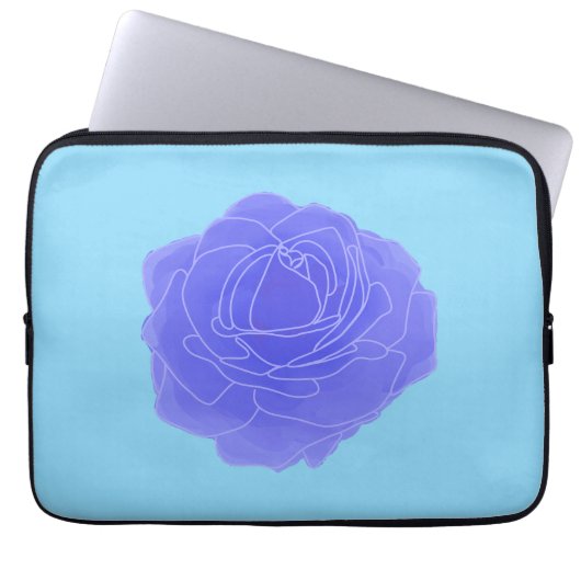 Blue Pop Art Rose Laptopschutzhülle (Vorderseite)