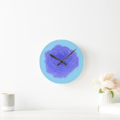 Blue Pop Art Rose Runde Wanduhr (Zuhause)