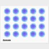 Blue Pop Art Rose Runder Aufkleber (Blatt)
