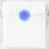 Blue Pop Art Rose Runder Aufkleber (Tasche)