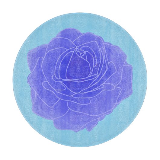 Blue Pop Art Rose Schneidebrett (Vorderseite)