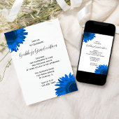 Blue Pop Art Sonnenblumen Graduation Party - Einla Einladung