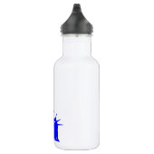 Blue Pop Art Statue of Liberty Edelstahlflasche (Rechts)