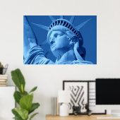 Blue Pop Art Statue of Liberty Poster (Heimbüro)