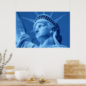 Blue Pop Art Statue of Liberty Poster (Küche)