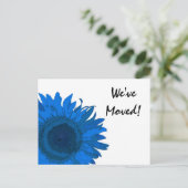 Blue Pop Art Sunflower Änderung der Adresse Ankündigungspostkarte (Stehend Vorderseite)
