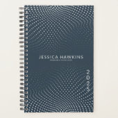 Blue Pop Dots Year Wöchentlich Planer (Vorderseite)