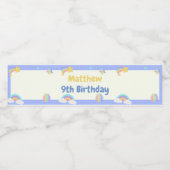 Blue Pop It Fidget Geburtstag Wasserflaschenetikett (Einzelnes Label)