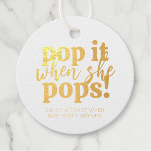 Blue Pop It, wenn sie Pop Baby Dusche Gefallen Geschenkanhänger