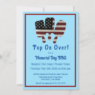 Blue Pop on Over Memorial Day Patriotic Popsights Einladung