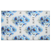 Blue Poppies Floral Wedding Fabric with Monogram Stoff (Fat Quarter (45,7 x 55,9 cm))