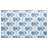 Blue Poppies Floral Wedding Fabric with Monogram Stoff (Yard (91,4 cm))