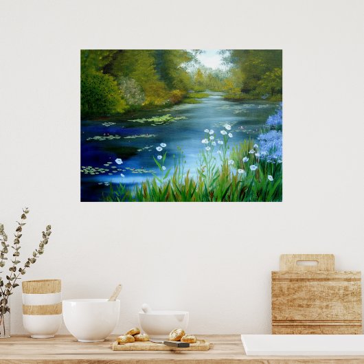 Blue Poppies Print Poster (Küche)