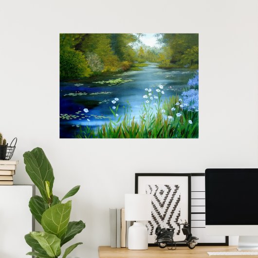 Blue Poppies Print Poster (Heimbüro)