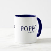Blue PopPop Jahr etabliert Tasse (VorderseiteRechts)