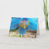 Blue Poppy 100 Jahre Blumengeburt Karte (Vorderseite)