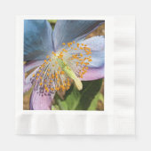 Blue Poppy Bloom Floral Serviette (Vorderseite)